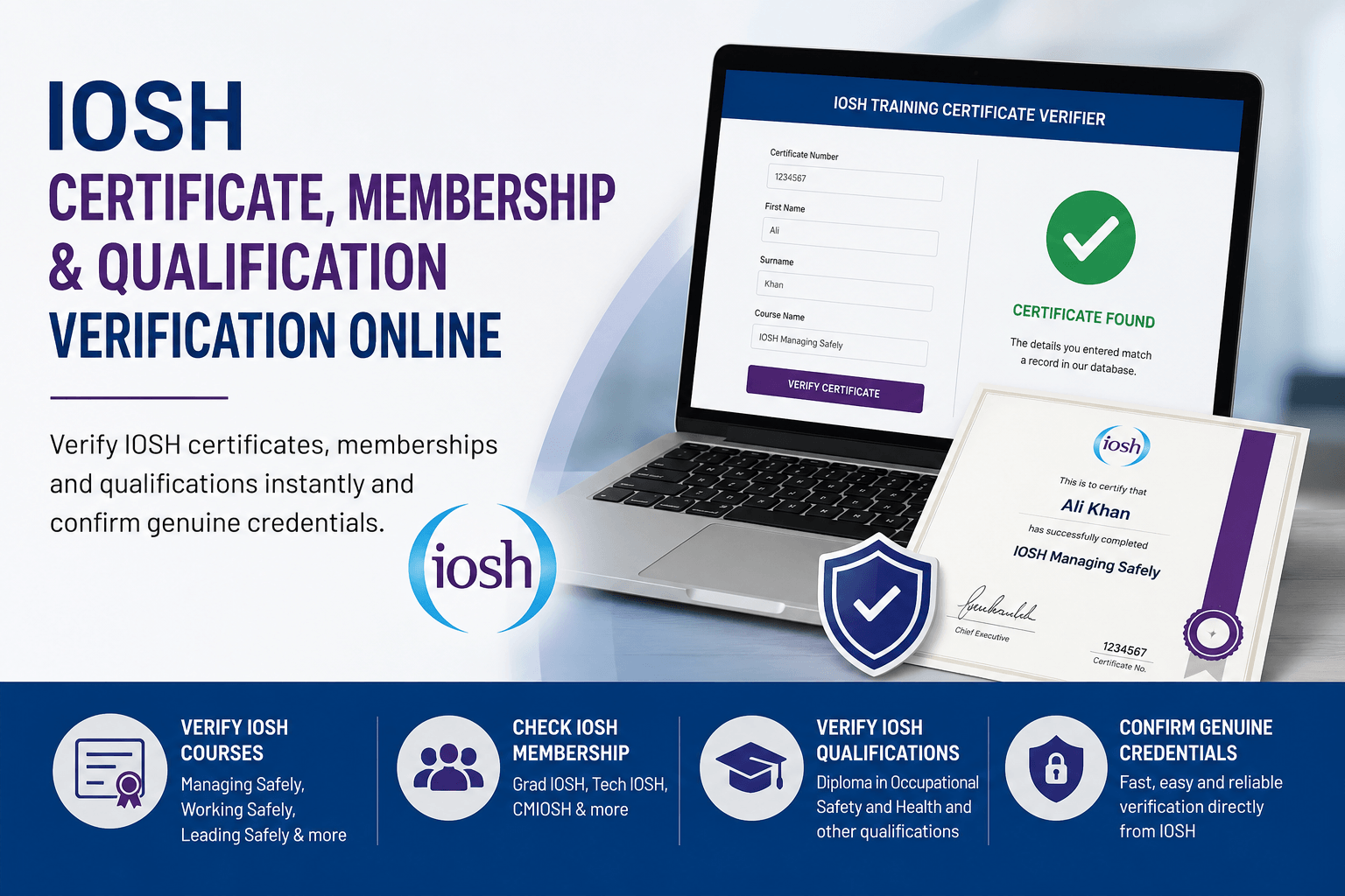 Online IOSH Certificate Verification